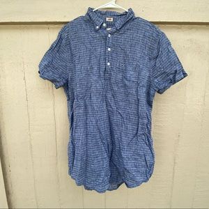 Hollister pin stripe linen short sleeve shirt